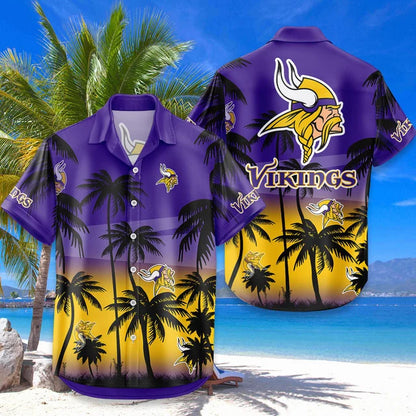 LIMITED EDITION - NEW CUSTOMIZED NFL05 MVK MINNESOTA VIKINGS UNISEX HAWAIIAN SHIRT & SHORTS SET