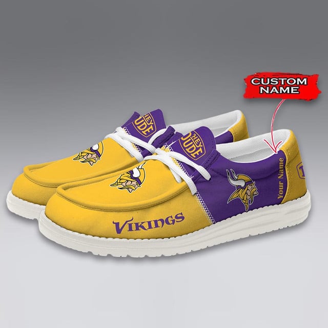 LIMITED EDITION - NEW CUSTOMIZED NFL05 MVK MINNESOTA VIKINGS LOAFER SHOES