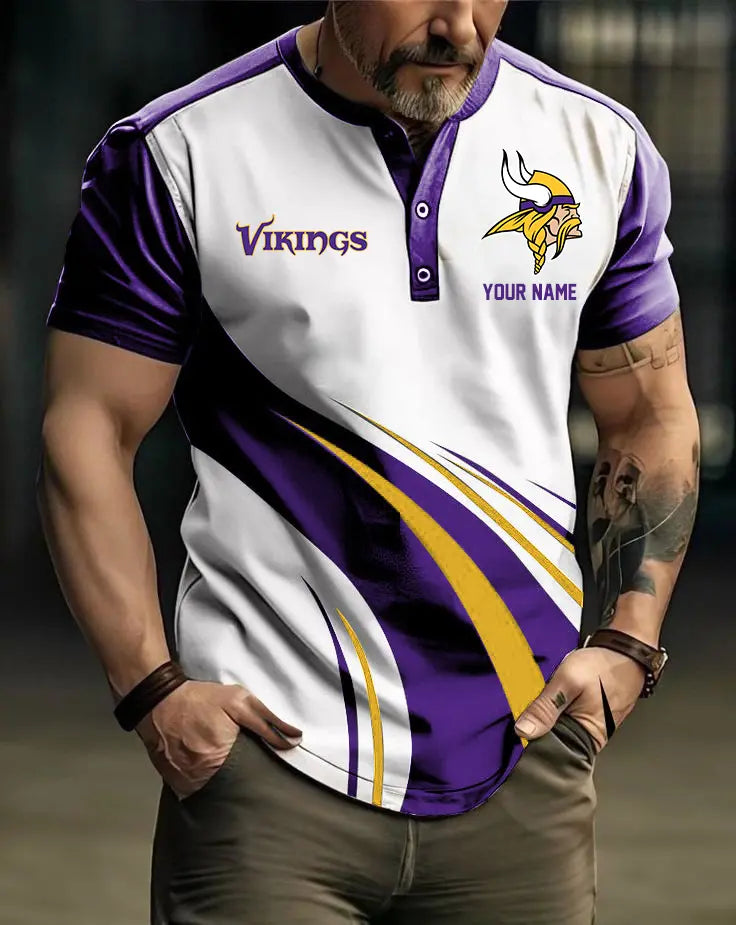 LIMITED EDITION - NEW CUSTOMIZED NFL05 MVK MINNESOTA VIKINGS POLO SHIRT