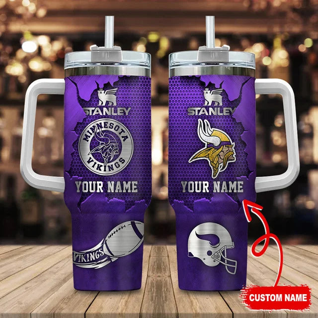 LIMITED EDITION - NEW CUSTOMIZED NFL05 MVK MINNESOTA VIKINGS TUMBLER CUP