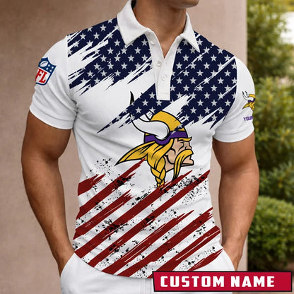 LIMITED EDITION - NEW CUSTOMIZED NFL05 MVK MINNESOTA VIKINGS POLO SHIRT