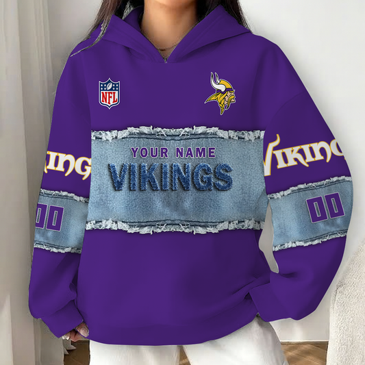 LIMITED EDITION - NEW CUSTOMIZED NFL05 MVK MINNESOTA VIKINGS UNISEX HOODIE