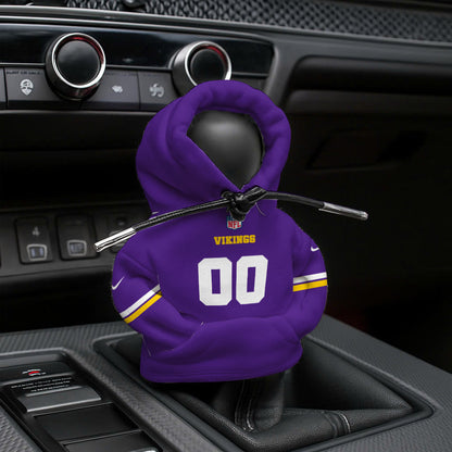 LIMITED EDITION - NEW CUSTOMIZED NFL05 MVK MINNESOTA VIKINGS AUTOMOTIVE HOODIE SHIFT KNOB COVER
