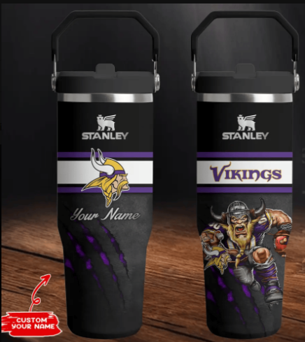 LIMITED EDITION - NEW CUSTOMIZED NFL05 MVK MINNESOTA VIKINGS TUMBLER CUP