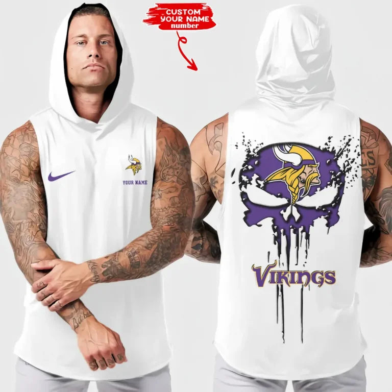 LIMITED EDITION - NEW CUSTOMIZED NFL05 MVK MINNESOTA VIKINGS HOODED TANK TOP