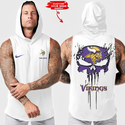 LIMITED EDITION - NEW CUSTOMIZED NFL05 MVK MINNESOTA VIKINGS HOODED TANK TOP