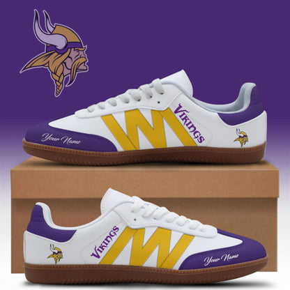 LIMITED EDITION - NEW CUSTOMIZED NFL05 MVK MINNESOTA VIKINGS CLASSIC SNEAKERS