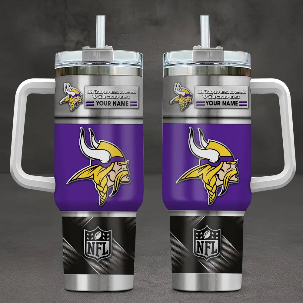 LIMITED EDITION - NEW CUSTOMIZED NFL05 MVK MINNESOTA VIKINGS TUMBLER CUP