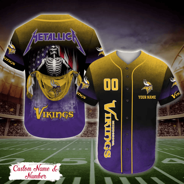 LIMITED EDITION - NEW CUSTOMIZED NFL05 MVK MINNESOTA VIKINGS BASEBALL JERSEY