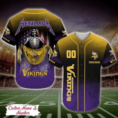 LIMITED EDITION - NEW CUSTOMIZED NFL05 MVK MINNESOTA VIKINGS BASEBALL JERSEY