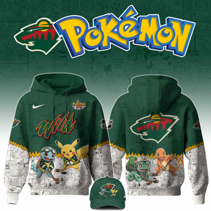 LIMITED EDITION - NEW CUSTOMIZED NHL13 MNW MINNESOTA WILD X POKÉMON T-SHIRT, SWEATSHIRT, HOODIE & ZIP HOODIE