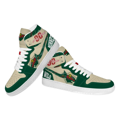 LIMITED EDITION - NEW CUSTOMIZED NHL13 MN WILD AIR JORDAN SNEAKERS