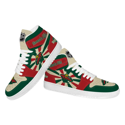 LIMITED EDITION - NEW CUSTOMIZED NHL13 MN WILD AIR JORDAN SNEAKERS