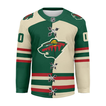 [SUPER SALE] NEW CUSTOMIZED NHL13 MNW MINNESOTA WILD UNISEX HOCKEY JERSEY