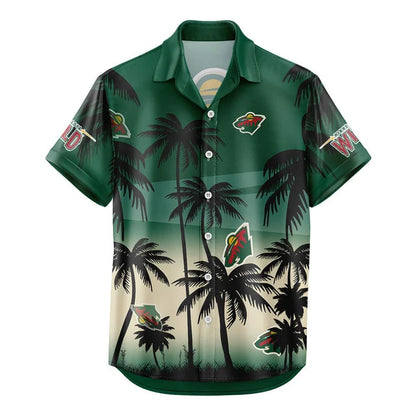 LIMITED EDITION - NEW CUSTOMIZED NHL13 MNW MINNESOTA WILD UNISEX HAWAIIAN SHIRT & SHORTS SET
