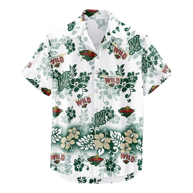 LIMITED EDITION - NEW CUSTOMIZED NHL13 MNW MINNESOTA WILD UNISEX HAWAIIAN SHIRT & SHORTS SET
