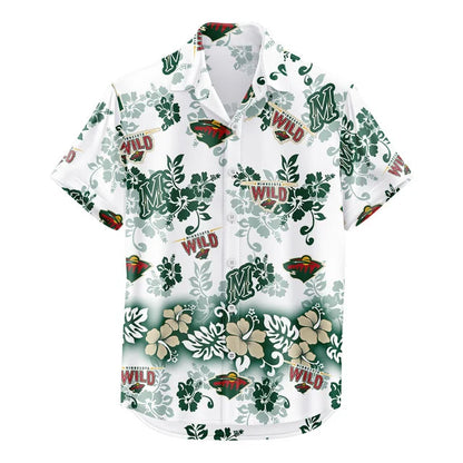 LIMITED EDITION - NEW CUSTOMIZED NHL13 MNW MINNESOTA WILD UNISEX HAWAIIAN SHIRT & SHORTS SET
