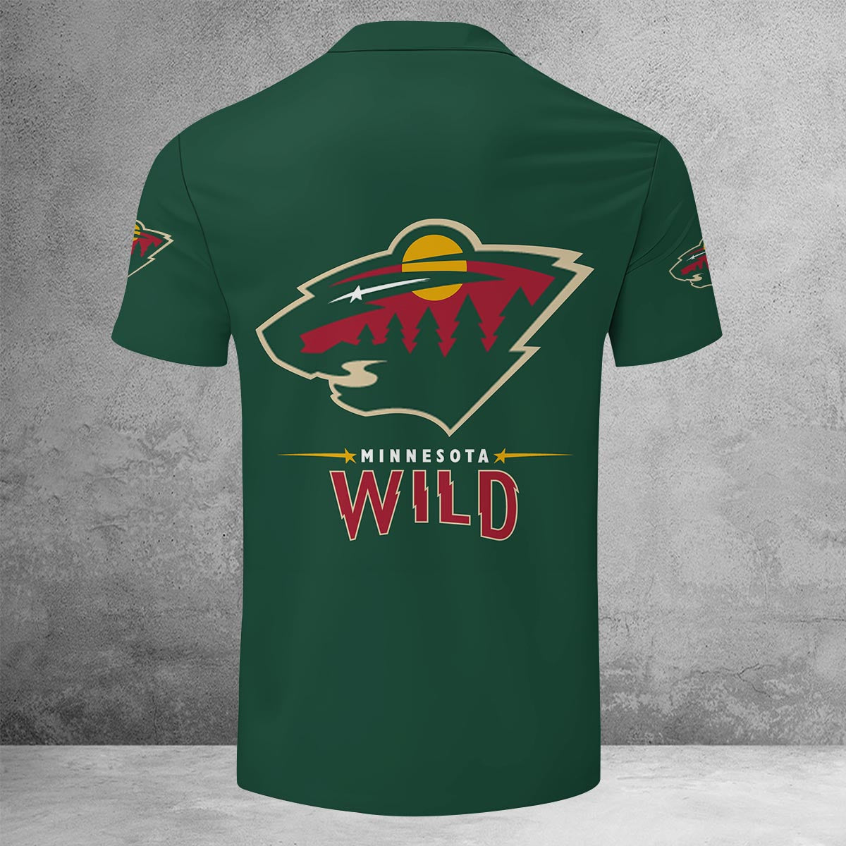 LIMITED EDITION - NEW CUSTOMIZED NHL13 MNW MINNESOTA WILD ZIP POLO SHIRT