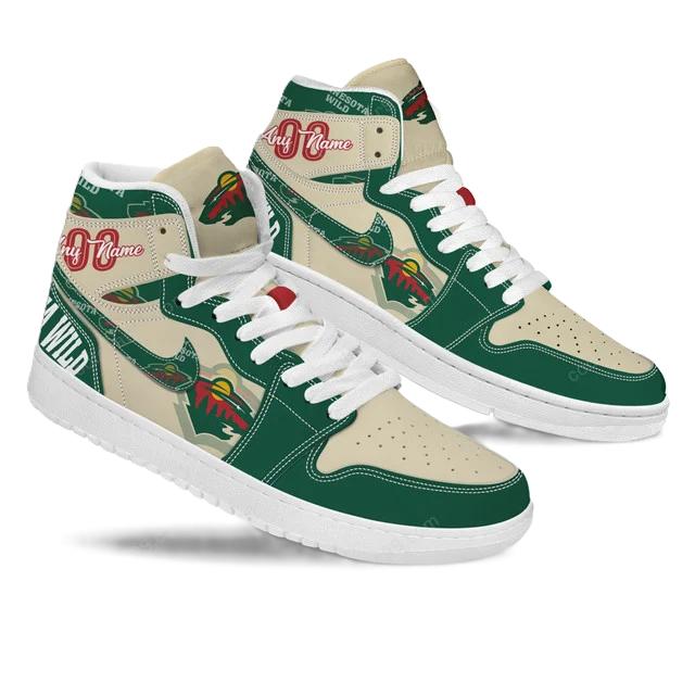LIMITED EDITION - NEW CUSTOMIZED NHL13 MN WILD AIR JORDAN SNEAKERS
