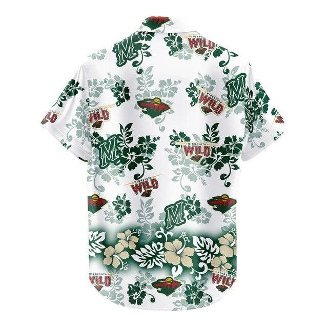 LIMITED EDITION - NEW CUSTOMIZED NHL13 MNW MINNESOTA WILD UNISEX HAWAIIAN SHIRT & SHORTS SET