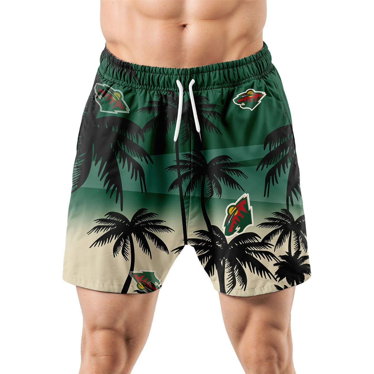 LIMITED EDITION - NEW CUSTOMIZED NHL13 MNW MINNESOTA WILD UNISEX HAWAIIAN SHIRT & SHORTS SET