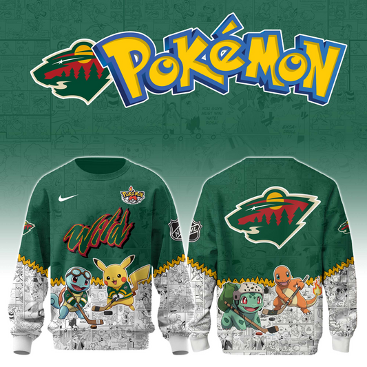 LIMITED EDITION - NEW CUSTOMIZED NHL13 MNW MINNESOTA WILD X POKÉMON T-SHIRT, SWEATSHIRT, HOODIE & ZIP HOODIE