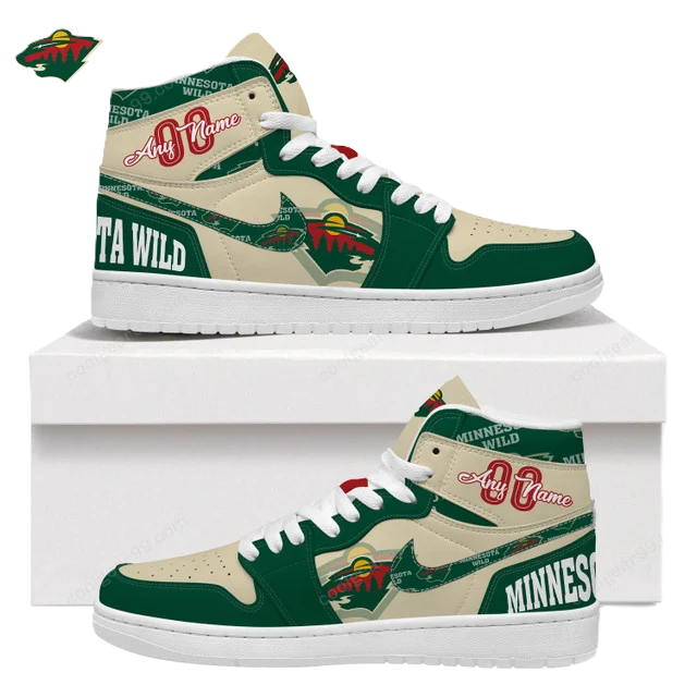 LIMITED EDITION - NEW CUSTOMIZED NHL13 MN WILD AIR JORDAN SNEAKERS