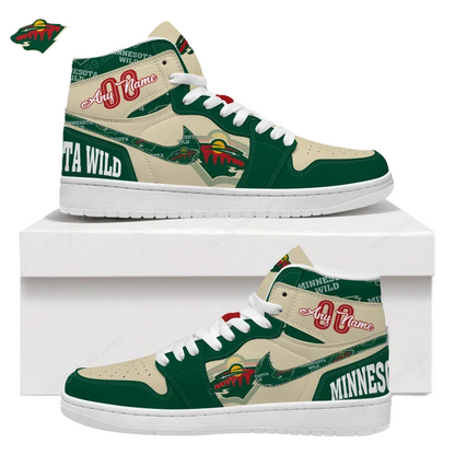 LIMITED EDITION - NEW CUSTOMIZED NHL13 MN WILD AIR JORDAN SNEAKERS