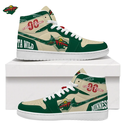 LIMITED EDITION - NEW CUSTOMIZED NHL13 MN WILD AIR JORDAN SNEAKERS