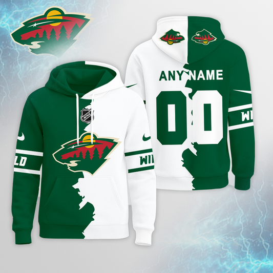 LIMITED EDITION - NEW CUSTOMIZED NHL13 MNW MINNESOTA WILD UNISEX T-SHIRT, POLO, HOODIE & JACKETS