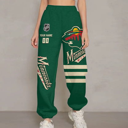 LIMITED EDITION - NEW CUSTOMIZED NHL13 MNW MINNESOTA WILD UNISEX LONG PANTS
