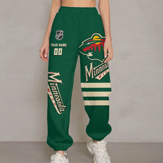 LIMITED EDITION - NEW CUSTOMIZED NHL13 MNW MINNESOTA WILD UNISEX LONG PANTS
