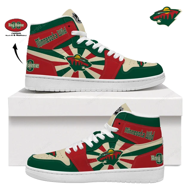 LIMITED EDITION - NEW CUSTOMIZED NHL13 MN WILD AIR JORDAN SNEAKERS