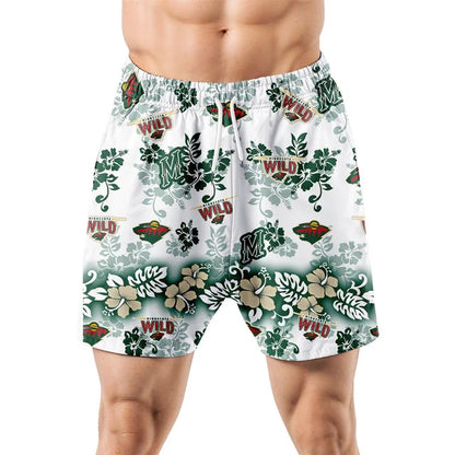LIMITED EDITION - NEW CUSTOMIZED NHL13 MNW MINNESOTA WILD UNISEX HAWAIIAN SHIRT & SHORTS SET