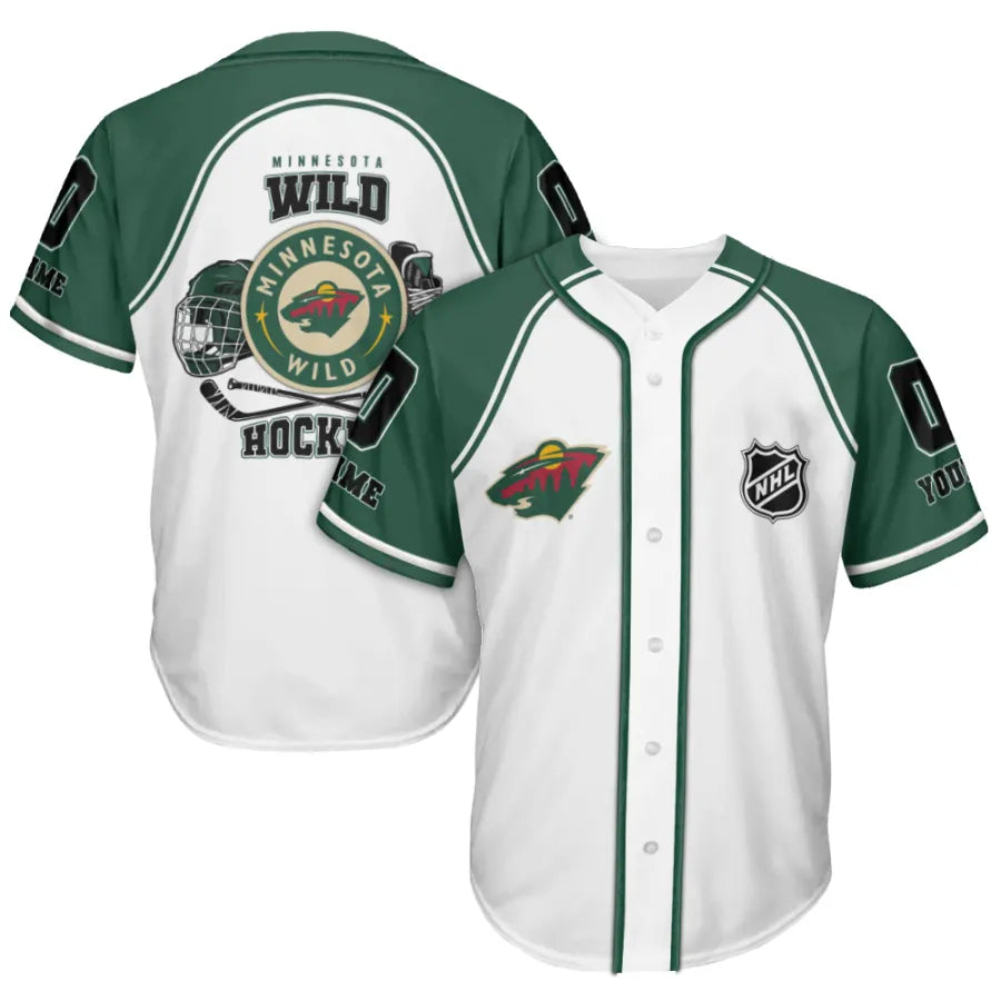 LIMITED EDITION - NEW CUSTOMIZED NHL13 MNW MINNESOTA WILD BASEBALL JERSEY