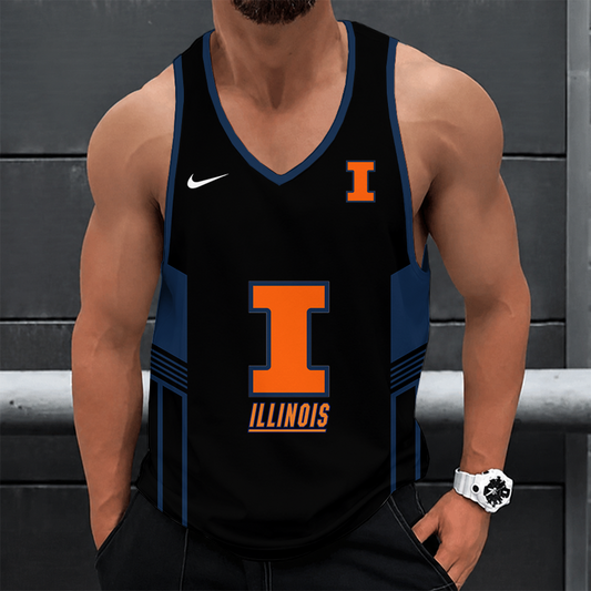 [FAN FAVORITE] NEW CUSTOMIZED NCAA MAM15 IFI ILLINOIS FIGHTING ILLINI STRAPPY UNISEX TANK TOP