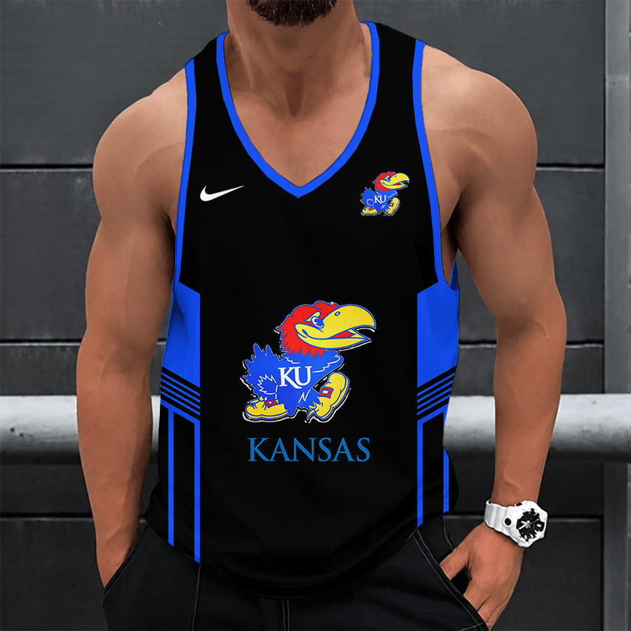 [FAN FAVORITE] NEW CUSTOMIZED NCAA MAM01 KSJ KANSAS JAYHAWKS STRAPPY UNISEX TANK TOP