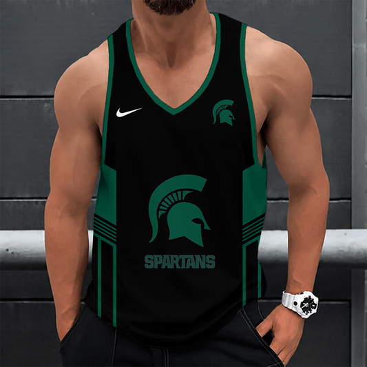 [FAN FAVORITE] NEW CUSTOMIZED NCAA MAM07 MSS MICHIGAN STATE SPARTANS STRAPPY UNISEX TANK TOP