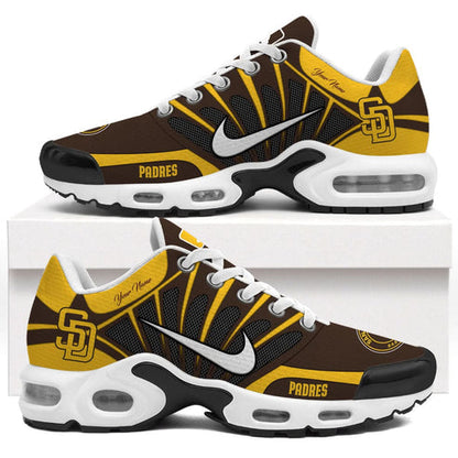 LIMITED EDITION - NEW CUSTOMIZED MLB18 SDP SAN DIEGO PADRES UNISEX AIR MAX PLUS SNEAKERS