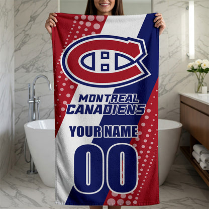 LIMITED EDITION - NEW CUSTOMIZED NHL11 MCD MONTREAL CANADIENS BEACH & BATH TOWEL