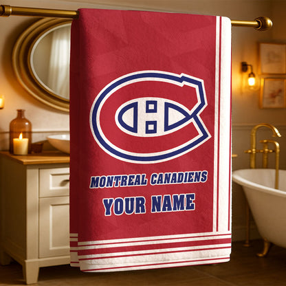 LIMITED EDITION - NEW CUSTOMIZED NHL11 MCD MONTREAL CANADIENS BEACH & BATH TOWEL