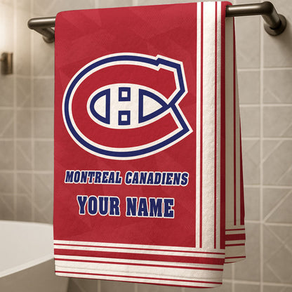 LIMITED EDITION - NEW CUSTOMIZED NHL11 MCD MONTREAL CANADIENS BEACH & BATH TOWEL