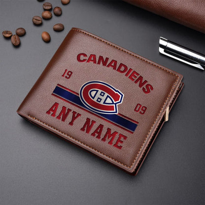 LIMITED EDITION - NEW CUSTOMIZED NHL11 MCD MONTREAL CANADIENS LEATHER WALLET