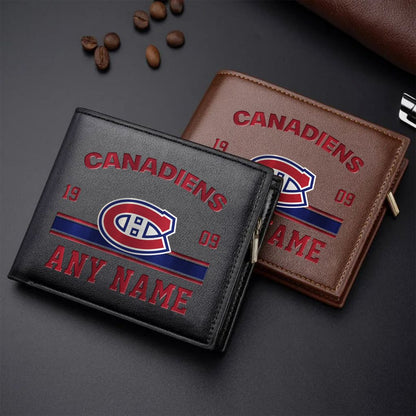 LIMITED EDITION - NEW CUSTOMIZED NHL11 MCD MONTREAL CANADIENS LEATHER WALLET