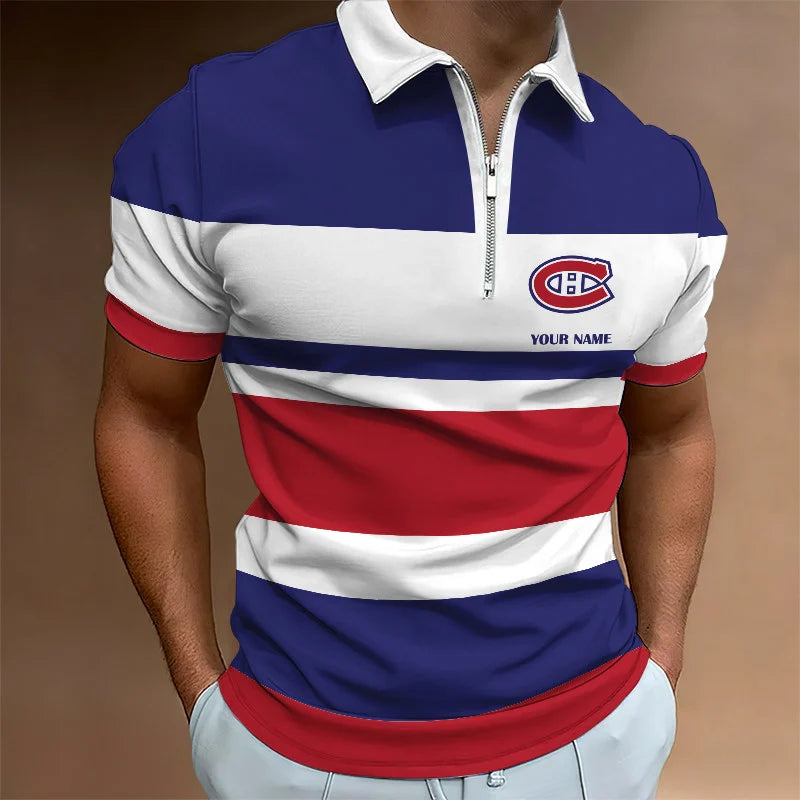 LIMITED EDITION - NEW CUSTOMIZED NHL11 MCD MONTREAL CANADIENS ZIP POLO SHIRT