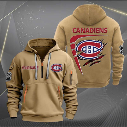 LIMITED EDITION - NEW CUSTOMIZED NHL11 MCD MONTREAL CANADIENS QUARTER ZIP HOODIE