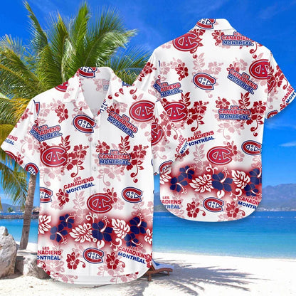 LIMITED EDITION - NEW CUSTOMIZED NHL11 MCD MONTREAL CANADIENS UNISEX HAWAIIAN SHIRT & SHORTS SET