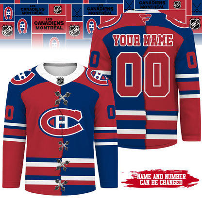 [SUPER SALE] NEW CUSTOMIZED NHL11 MCD MONTREAL CANADIENS UNISEX HOCKEY JERSEY