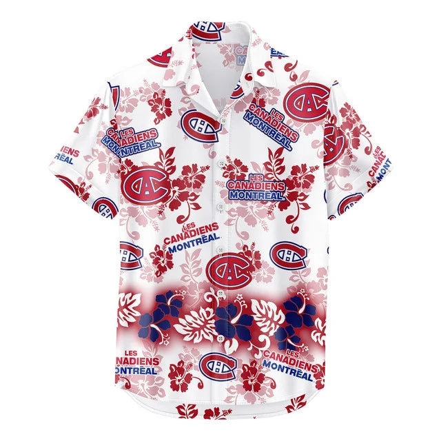 LIMITED EDITION - NEW CUSTOMIZED NHL11 MCD MONTREAL CANADIENS UNISEX HAWAIIAN SHIRT & SHORTS SET