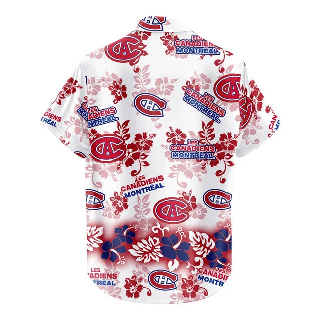 LIMITED EDITION - NEW CUSTOMIZED NHL11 MCD MONTREAL CANADIENS UNISEX HAWAIIAN SHIRT & SHORTS SET
